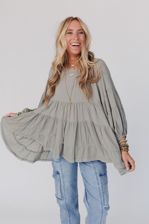 In The Clouds Tunic Top - Olive For Cheap