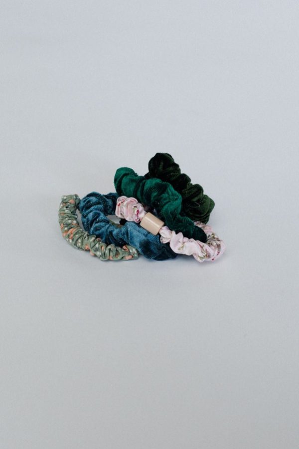 Velvet Crush Hair Scrunchies - Olive Online - Image 2