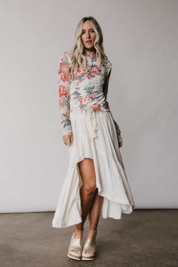Rosebud Floral Top - Cream on Sale - Image 3