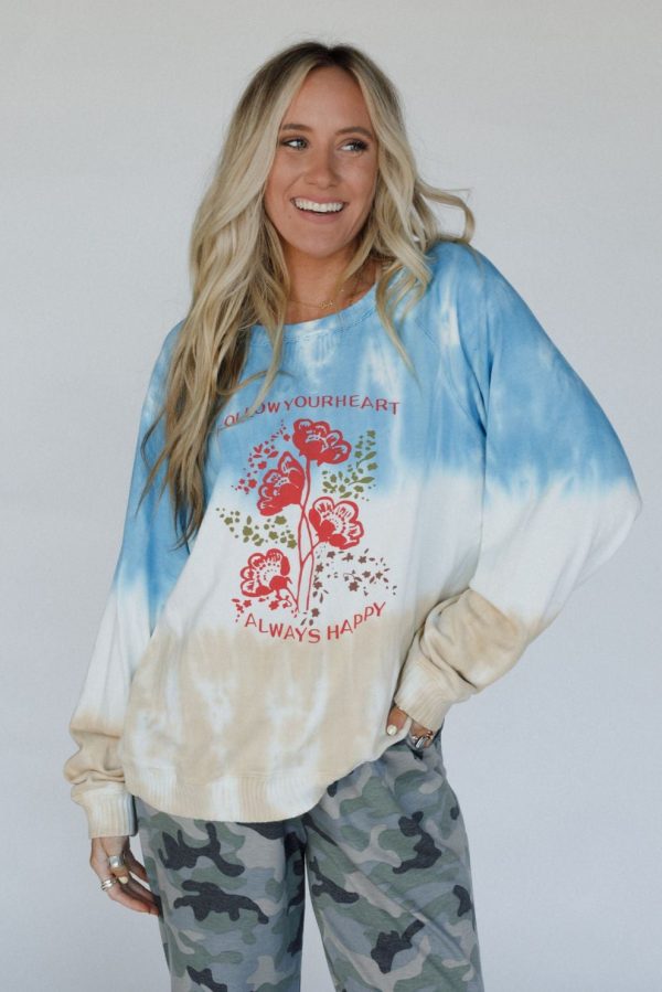 Always Happy Pullover - Blue Cheap