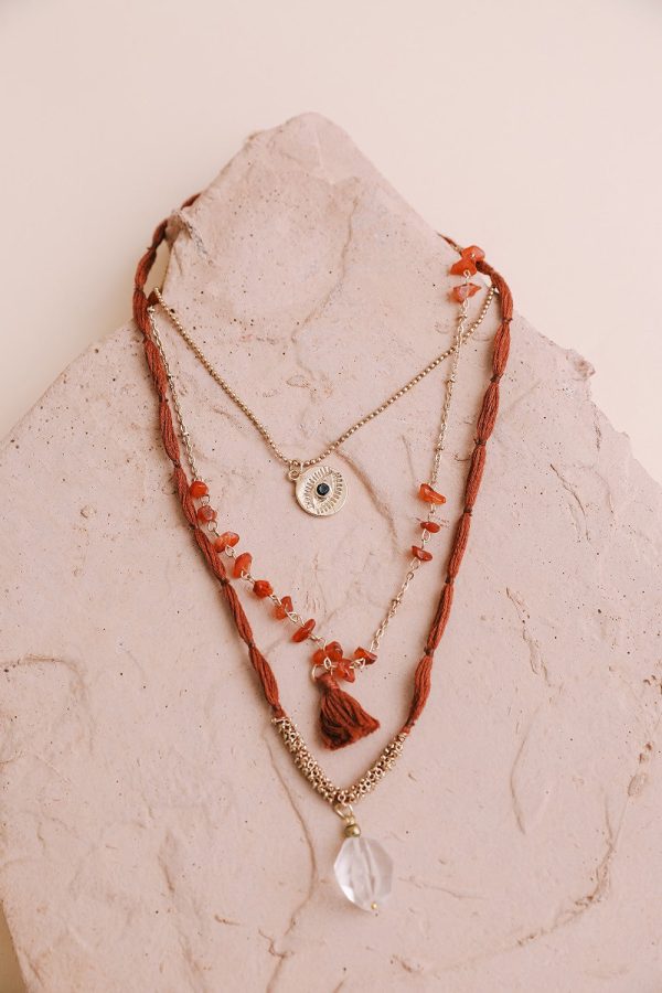 Carnelian Multi Layered Necklace - Rust Sale - Image 3