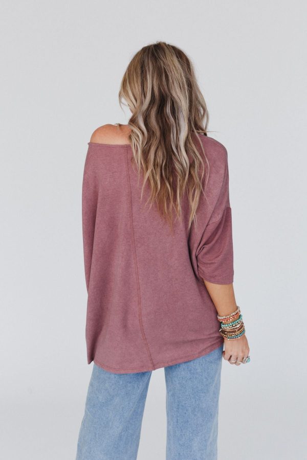 The Nest Sunday Stroll Oversized Tee - Mauve Supply - Image 5