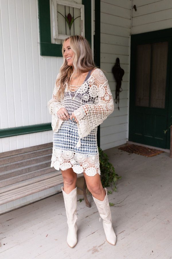 St Barths Crochet Tunic - White Online - Image 5