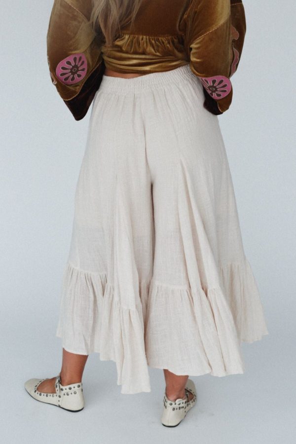 Above The Clouds Ruffled Pants - Oatmeal Online Sale - Image 5