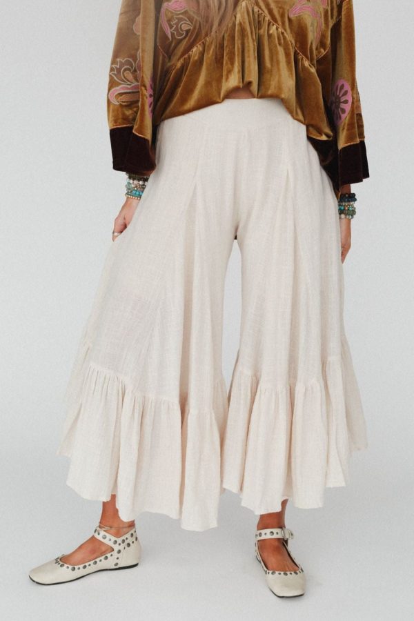 Above The Clouds Ruffled Pants - Oatmeal Online Sale - Image 4