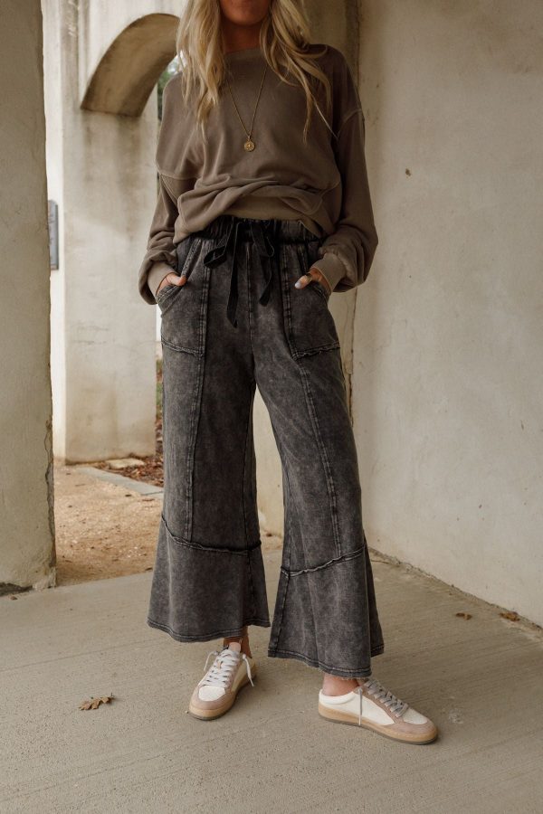 Meadow Muse Comfy Pants - Ash Black Sale