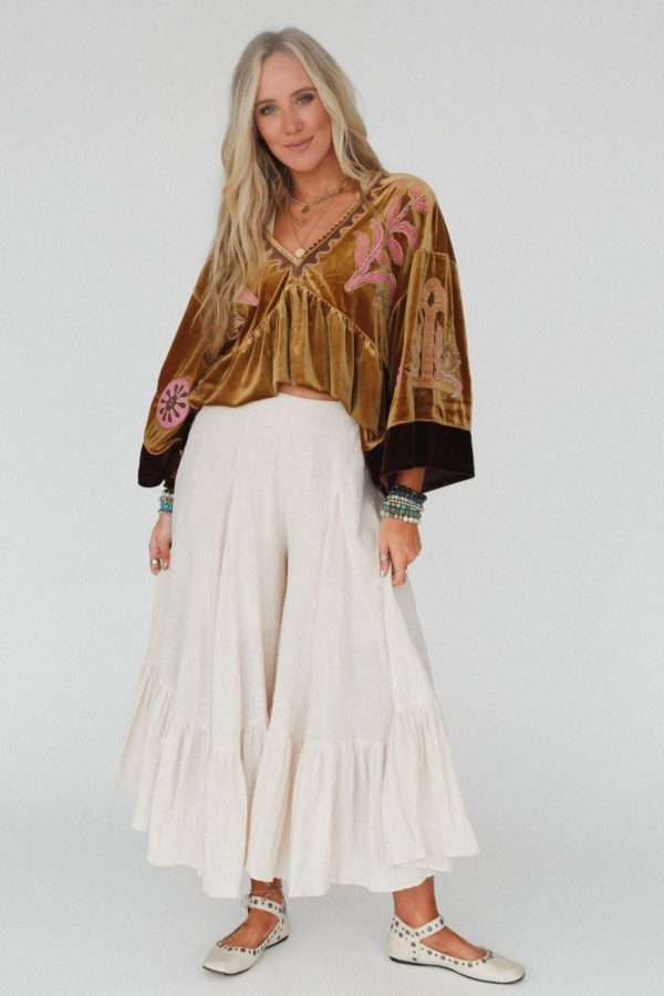 Above The Clouds Ruffled Pants - Oatmeal Online Sale - Image 2