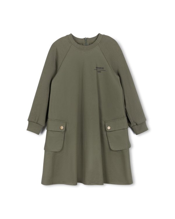 Ribbed And Poplin Raw Edge Dress For Cheap