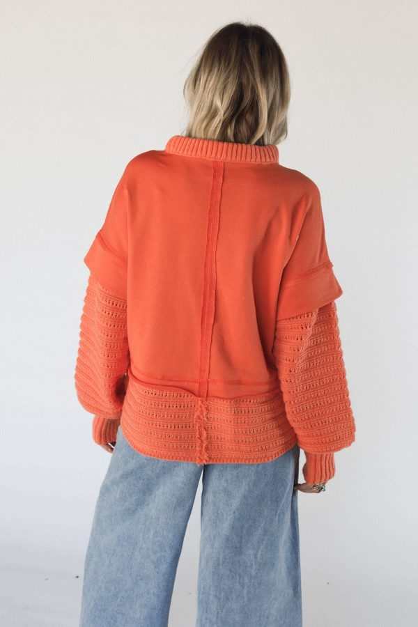 Moonrise Layered Sweater Top - Orange For Cheap - Image 5