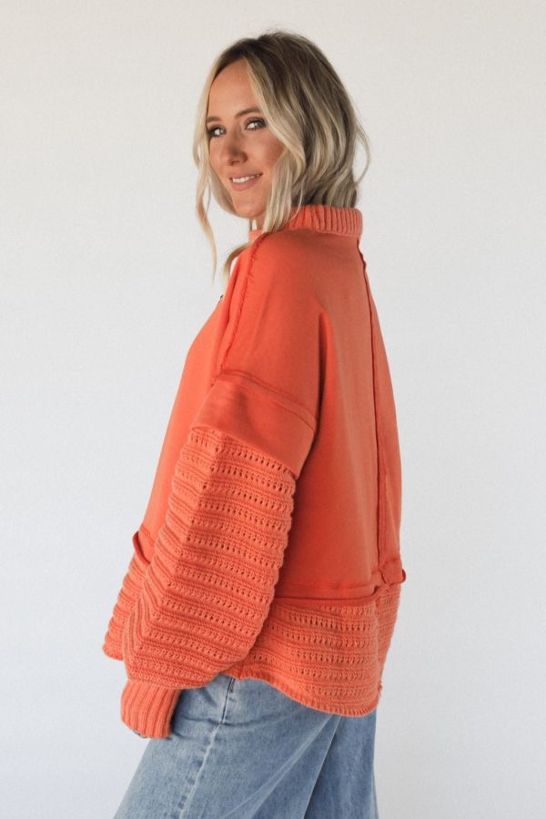 Moonrise Layered Sweater Top - Orange For Cheap - Image 4