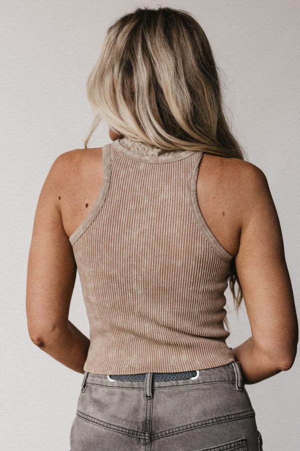 Everly Ribbed Tank Top - Mocha Online - Image 4