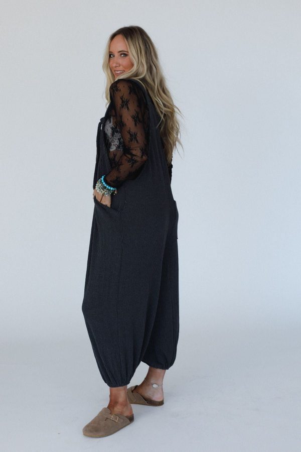The Nest Tazzlynn Textured Jumpsuit - Charcoal on Sale - Image 2