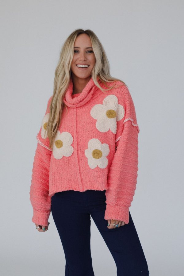 Petal Warmth Sweater - Coral Online now