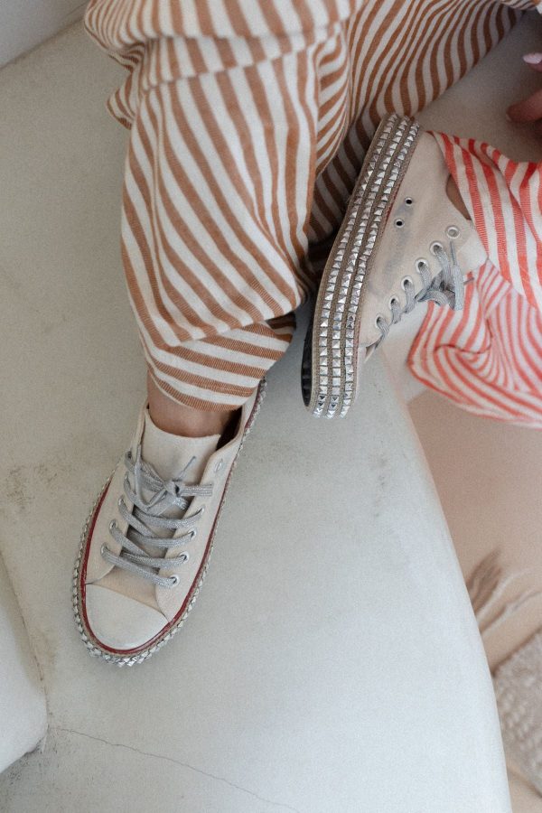 Chantel Studded Sneaker - Beige For Discount - Image 2