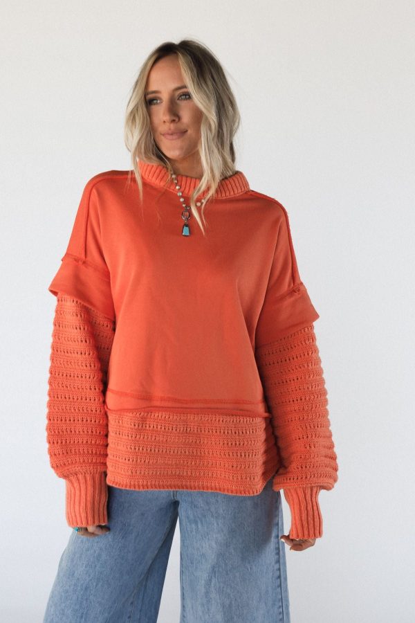 Moonrise Layered Sweater Top - Orange For Cheap - Image 3