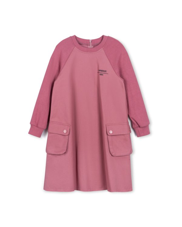 Ribbed And Poplin Raw Edge Dress For Cheap - Image 2