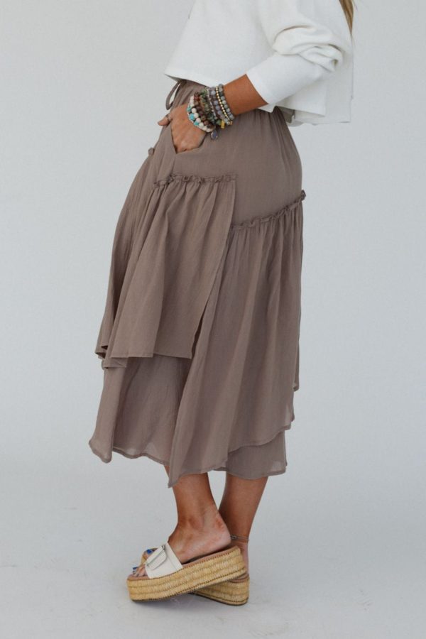 Wave Dancer Maxi Skirt - Mocha For Cheap - Image 4
