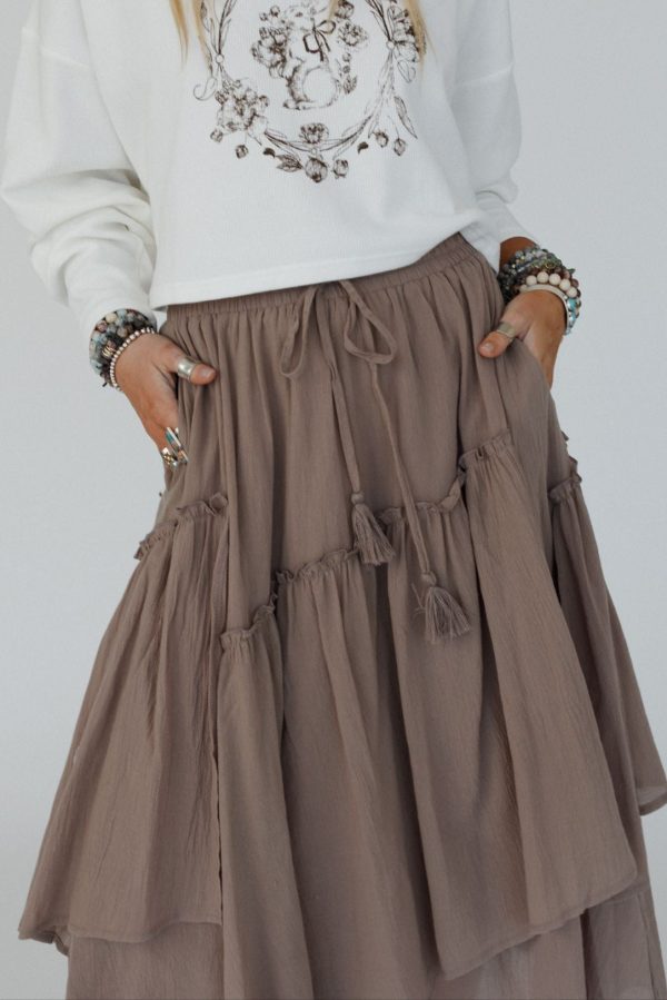 Wave Dancer Maxi Skirt - Mocha For Cheap - Image 3