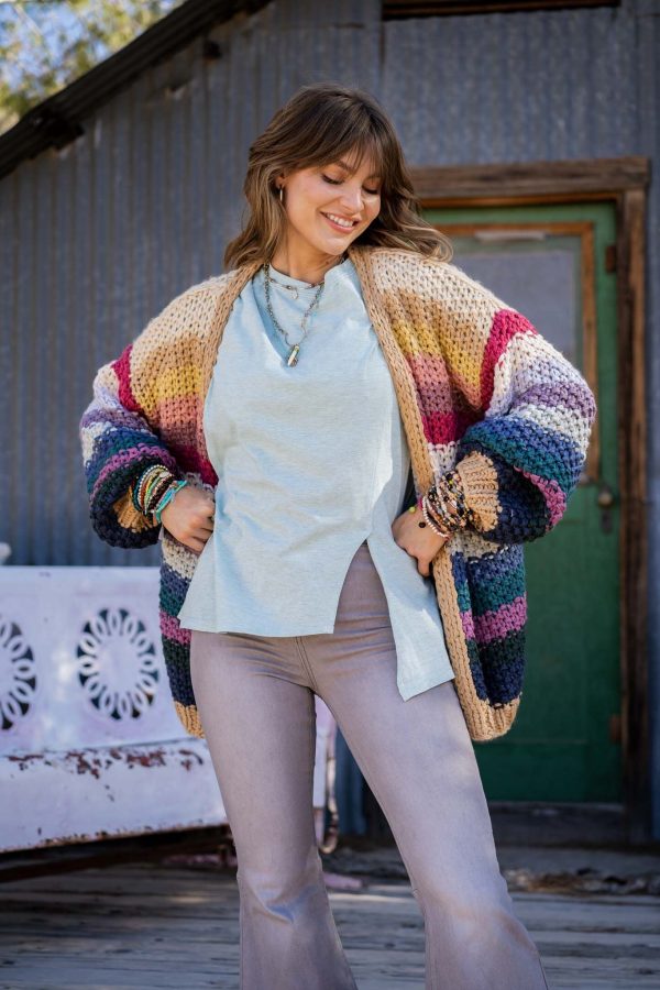 Wrapped up in Color Knit Cardigan - Neutral Sale - Image 3