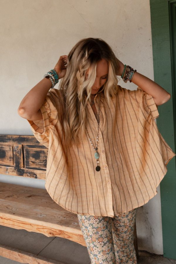 Easy Breeze Striped Top - Melon Discount